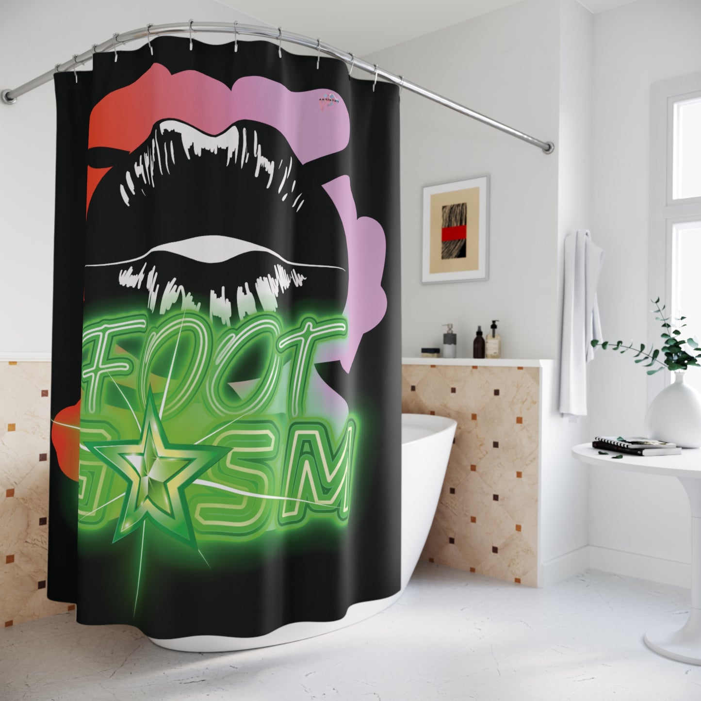 Artistry Design: The *FOOT GSM GREEN* Shower Curtain