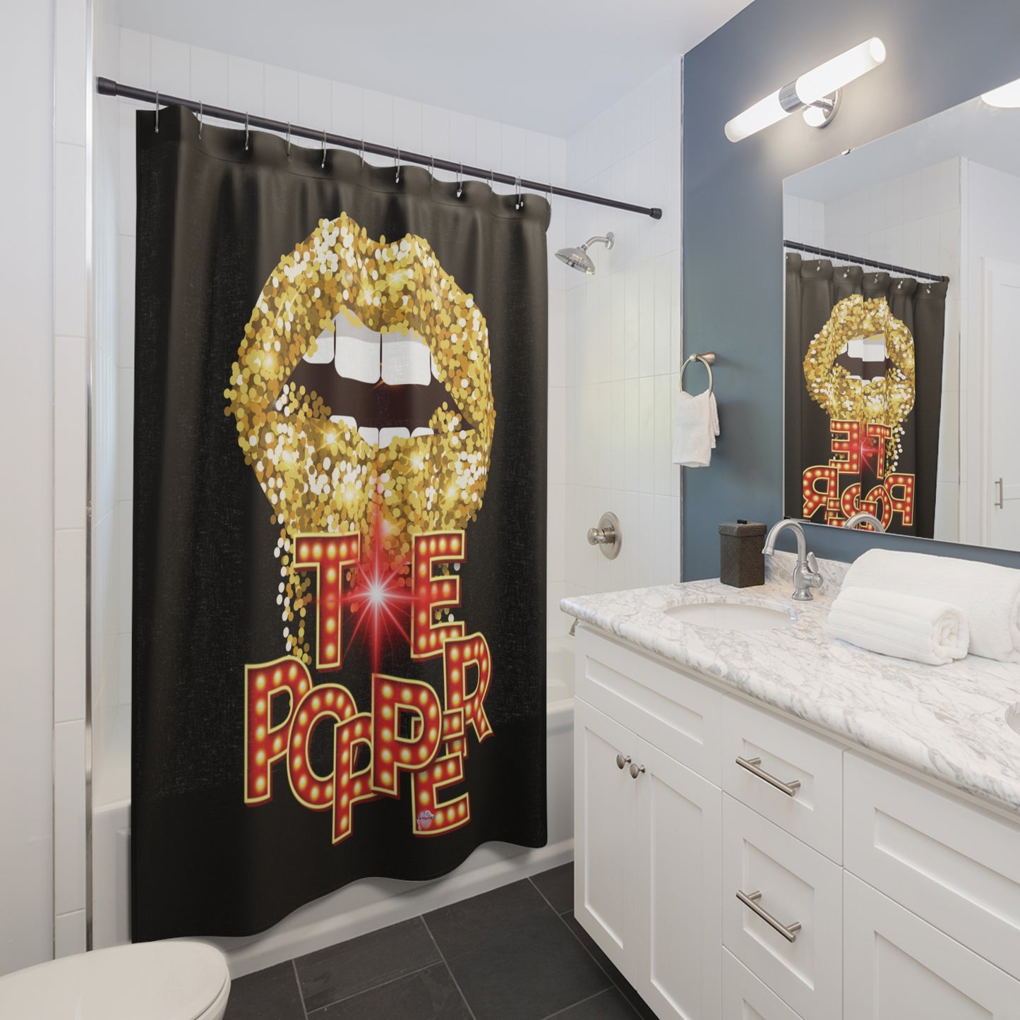 Artistry Design: The *TE POPPER* Shower Curtain