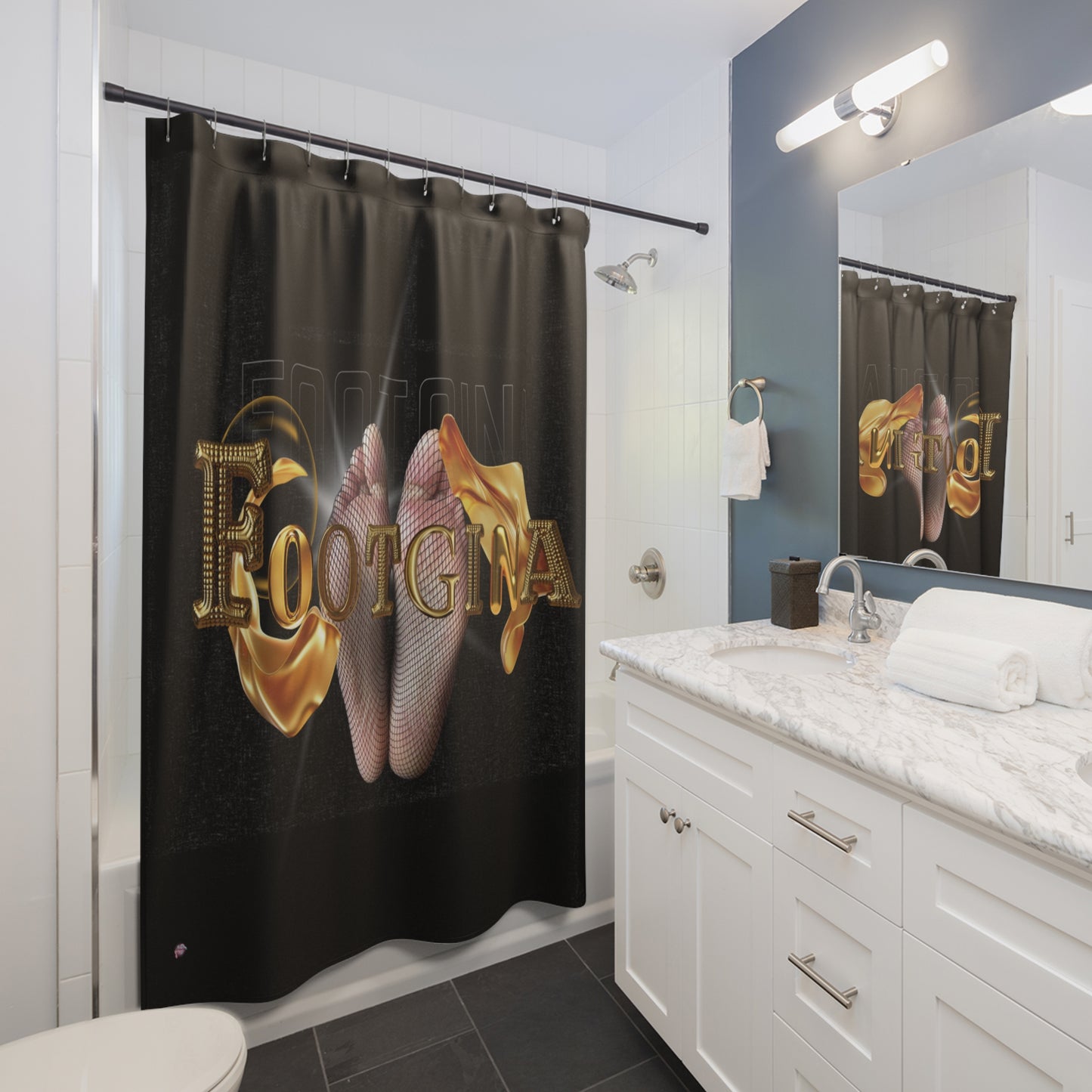 Artistry Design: The *FOOTGINA* Shower Curtain