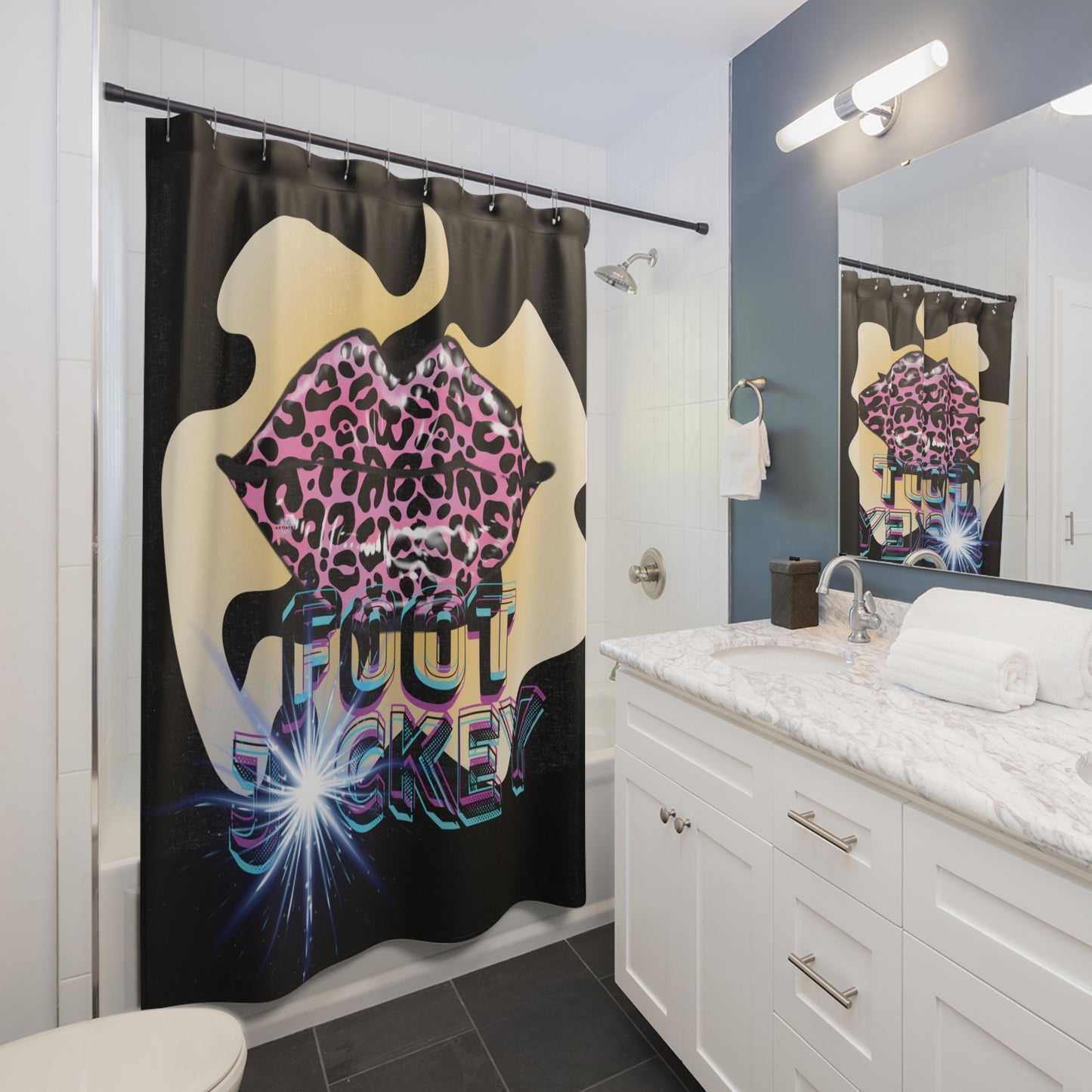 Artistry Design: The *FOOT JCKEY* Shower Curtain