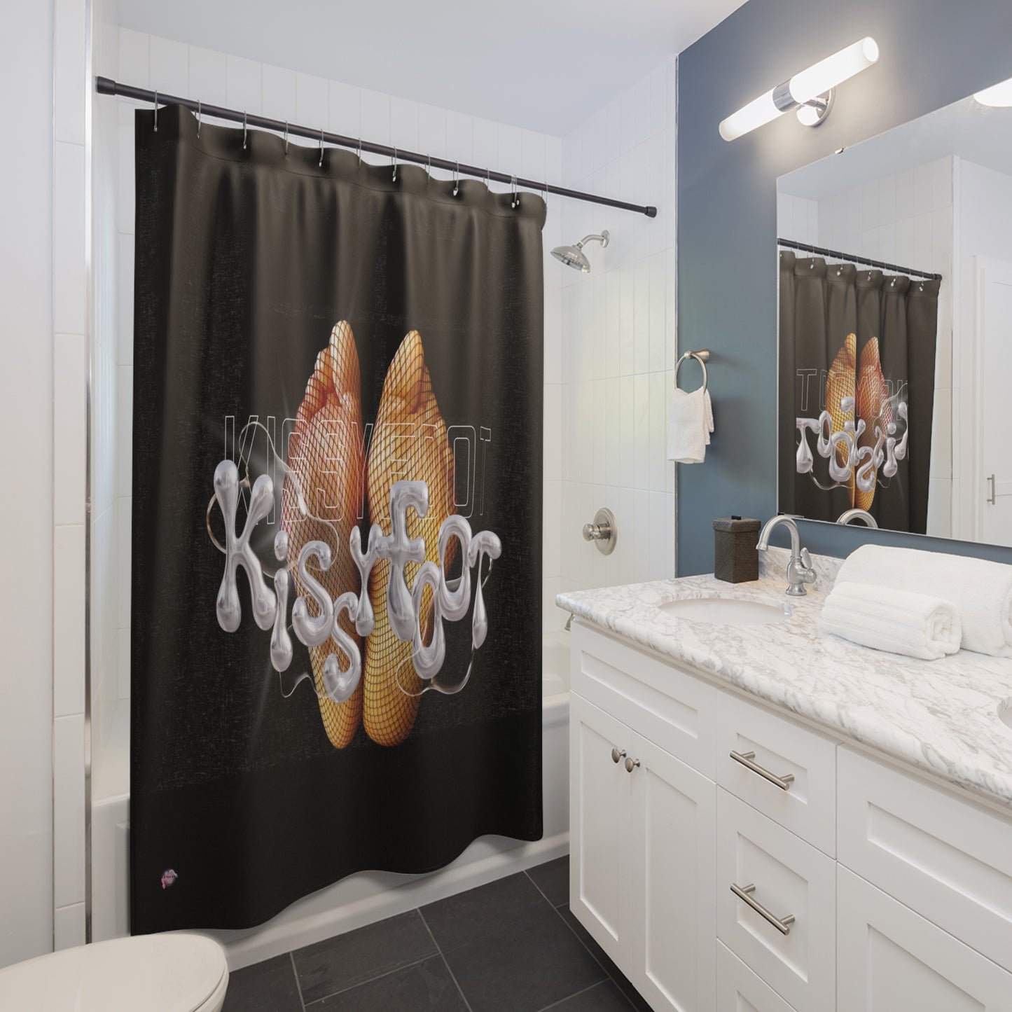 Artistry Design: The *KISSY FOOT* Shower Curtain