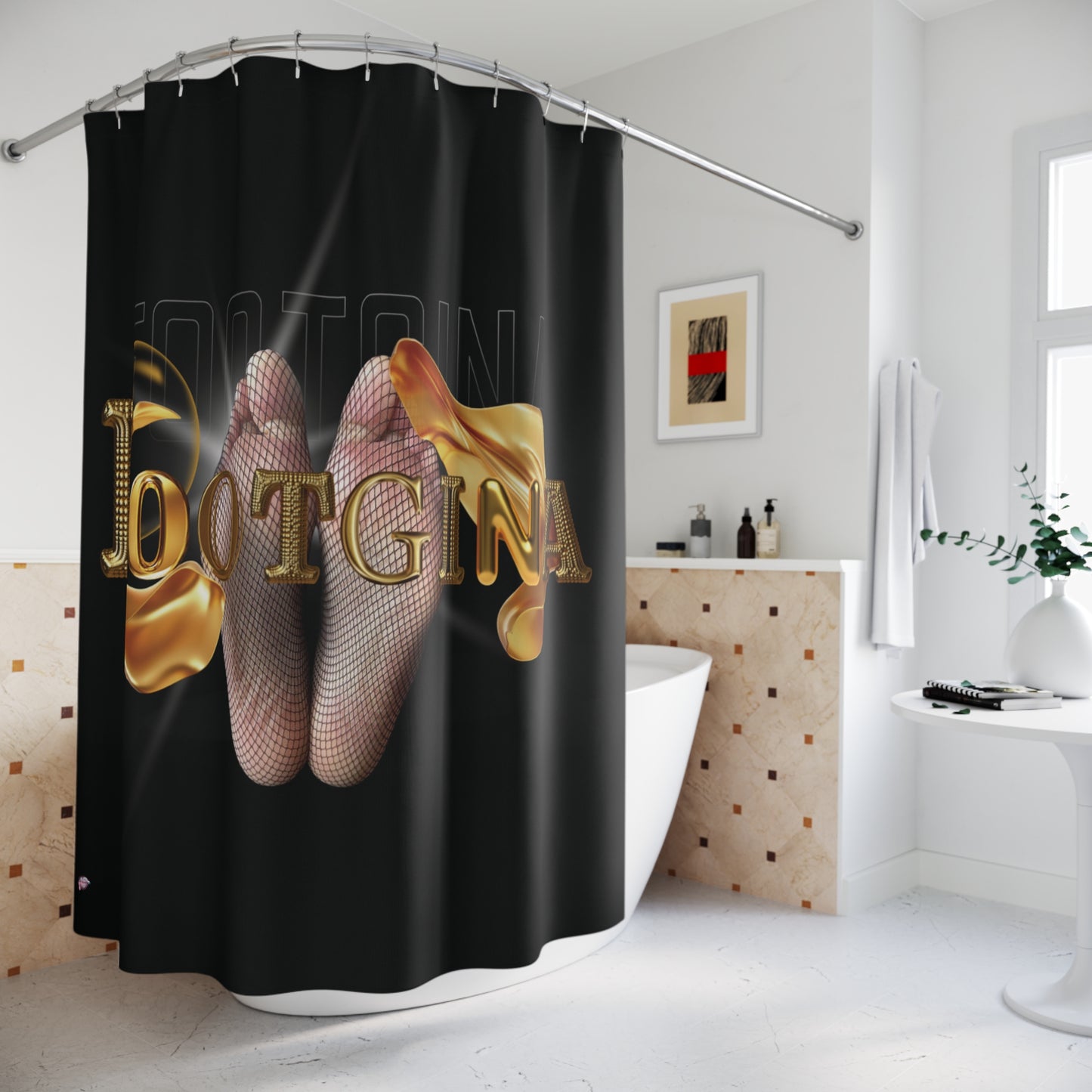 Artistry Design: The *FOOTGINA* Shower Curtain