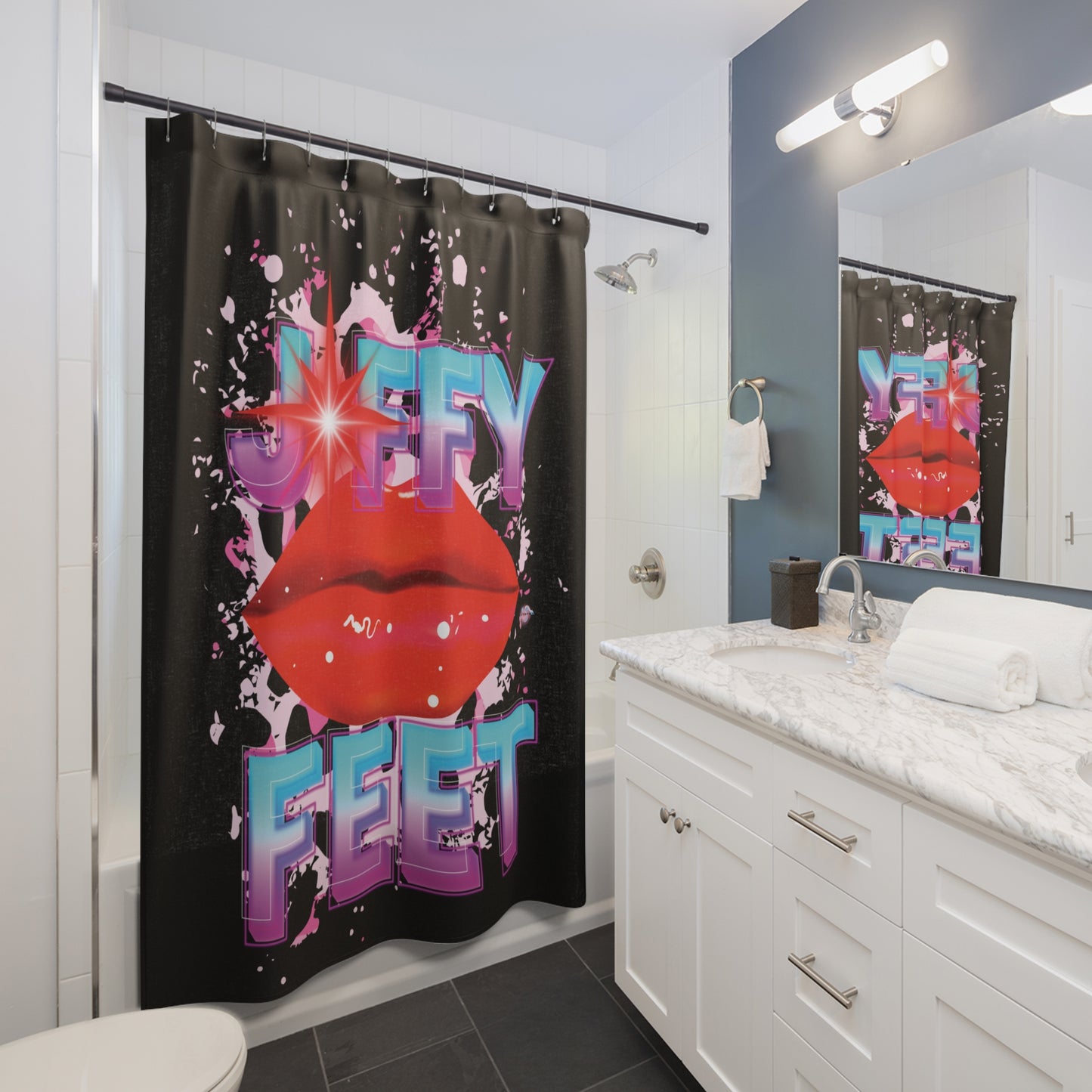 Artistry Design: The *JFFY FEET* Shower Curtain